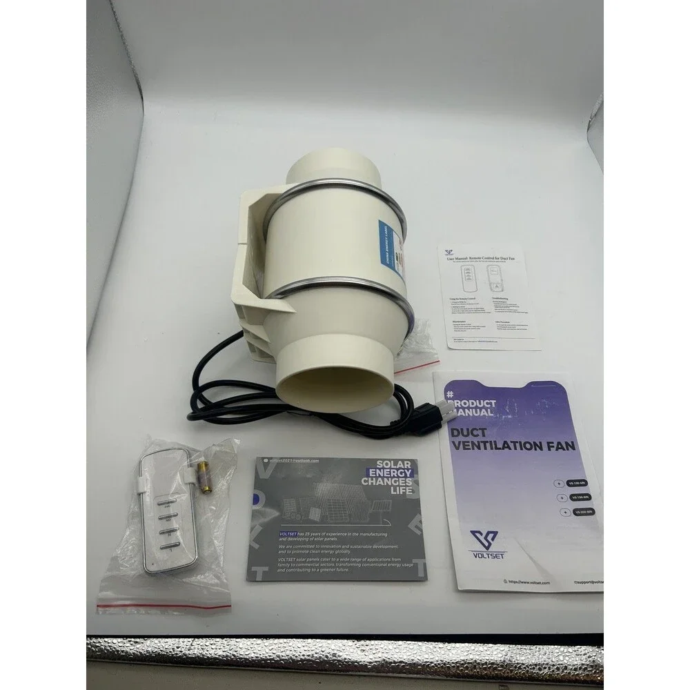 Voltset VS-100-4IN 4” Inline Duct Ventilation Fan 280 CFM 50W 110V